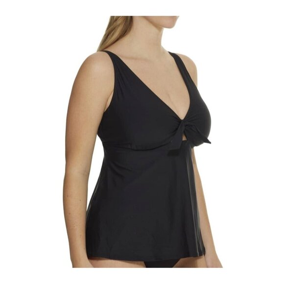 Birdsong Bare Necessities Size 38I Underwire Black‎ Tie Front Tankini Swim Top - Picture 7 of 13